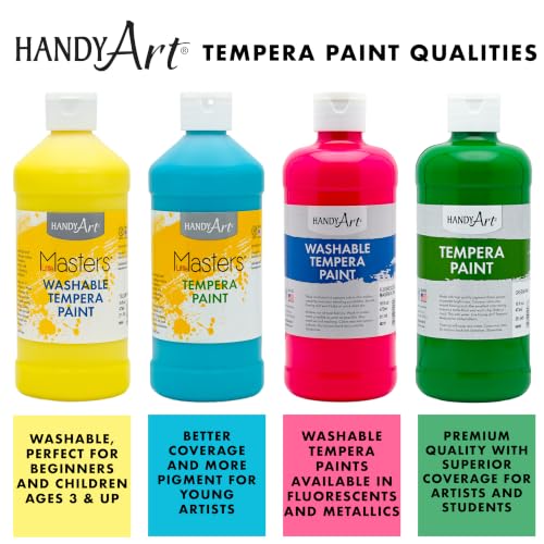 Handy Art Little Masters Washable Tempera Paint, Orange, Gallon 128 oz