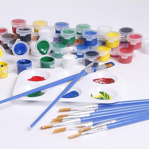 UOHLCX HBJWOV 30 Pcs Wide Flat Paint Brushes Set with Nylon Hair Small Brush Acrylic Oil Watercolor Art Detail Painting