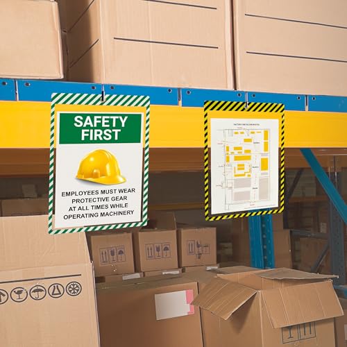C-Line Safety Striped Shop Ticket Holders, 9 x 12, Assorted, 25/BX (44100)