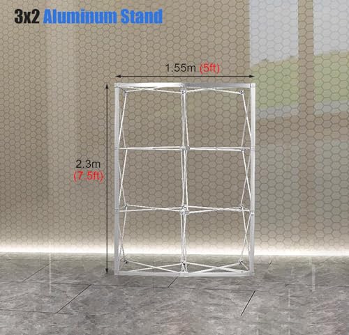 Jievmrs Portable Pop Up Display Stand Booth Frame, Tension Fabric Backdrop Truss with Support Bars, Trade Exhibit Poster Show Rack for Indoor/Outdoor(2.3x1.55m (7.5x5ft))