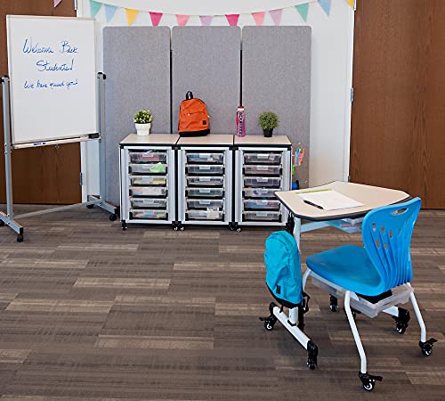 LUXOR MBS-STR-31-18S Modular Classroom Storage Cabinet - 3 Side-by-Side modules with 18 Small Bins