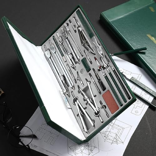 COYEUX 23 Pcs Geometry Kit, Drawing Stencil Interior Design Tool, with Large Extension Beam, for Drafting and Making Circles, for Designers, Sailors, Drafters