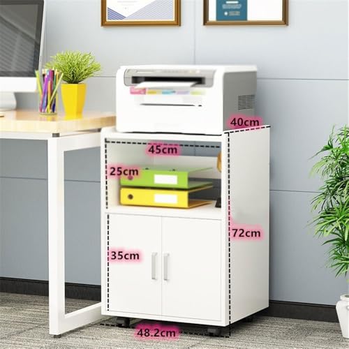 FYorbitH Filing Cabinet Removable Office Shelf Printer Shelf Filing Cabinet Multi-Tier Storage Shelf with Door Desk Side Cabinet Drawer Cabinet(Black)