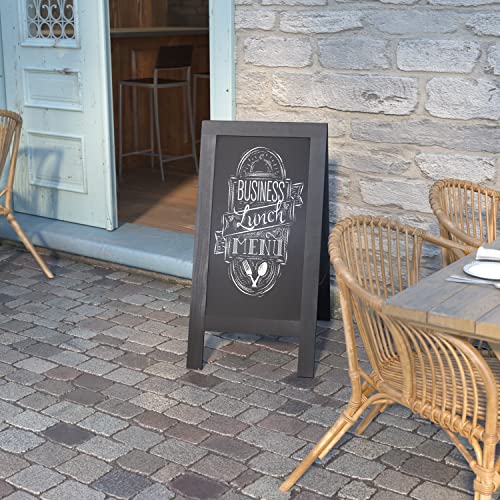 EMMA + OLIVER Black 40x20 Deluxe Magnetic Chalkboard Set