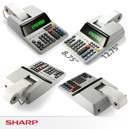 Sharp Heavy Duty Color Printing Calculator, White (EL-1197PIII)