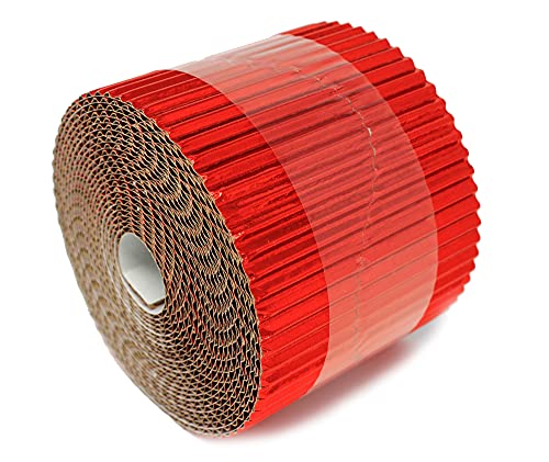 Bright Ideas Metallic Corrugated Border Rolls for School Displays 5 Pack, 10cm x 5m, Assorted