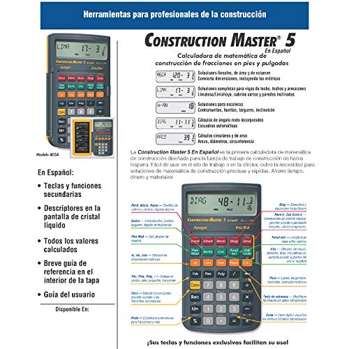 Calculated Industries 4054 Spanish Construction Master 5 Calculator