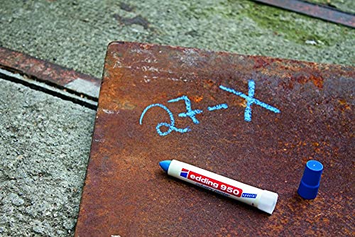edding 950 industriemarker - geel - 10 pennen - ronde punt 10 mm - marker voor schrijven op metaal, steen, hout - ruwe of natte oppervlakken - permanent, watervast