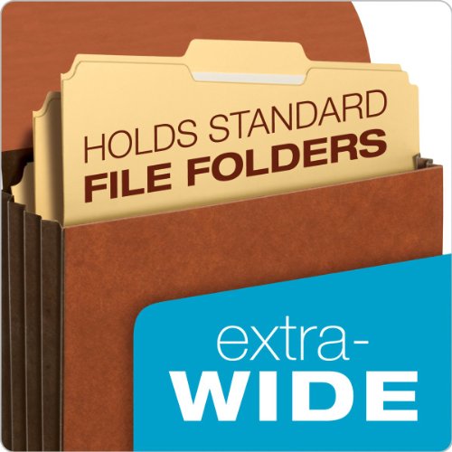 Pendaflex File Wallets, Heavy Duty, 5-Pack, Letter Size, Extra Wide, 7" Expansion, Brown, Elastic Cord Closure, Reinforced Covers for Secure Home Office Document Storage