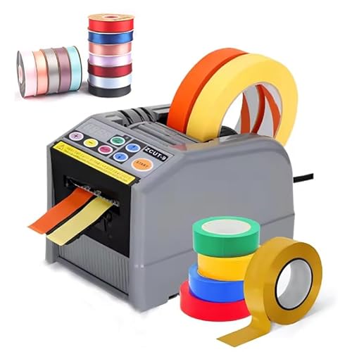 Eiwitany Electric Tape Dispenser - Automatic & Manual Ribbon Cutting Machine for Office, Warehouse, Retail - Cuts Tape 6-60mm Wide, 999mm Max Length