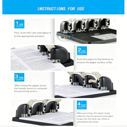 2 Hole Heavy Duty Paper Hole Puncher, 150 Sheet Capacity