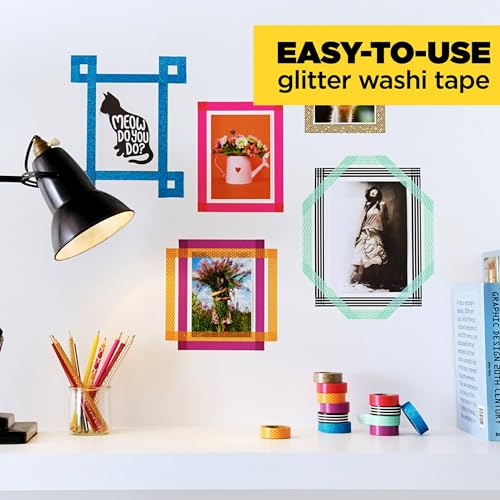 Scotch Expressions Glitter Washi Tape, .59 in x 196 in, Dark Green Glitter