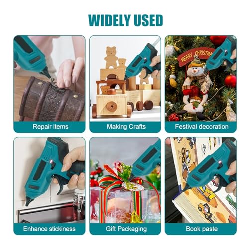 LIBODD Hot Glue Gun Electric Hot Melt Glue Gun for 18V Battery Cordless Electric Glue Grab 11mm Glue Stick Hot Melt Welding Air Gun for DIY Arts, Crafts and Quick Repairs(B)
