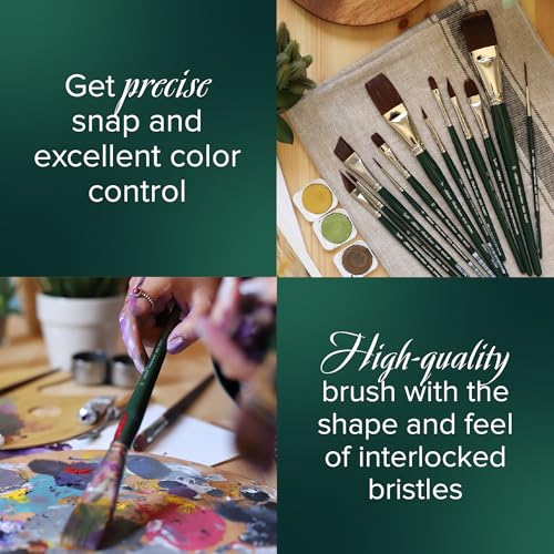 Silver Brush Limited Ruby Satin Size 6 Variety Oil Paintbrush Set, 5pc
