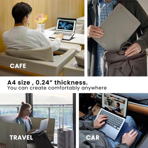 PUNCUBE Portable Lap Desk -Ultra Slim&Compact Laptop Desk in Sleek Design with Retractable Mouse Pad, Adjustable Stand, Expandable Surface, and Heat Protection for Laptops and Tablets (Blonder Brown)