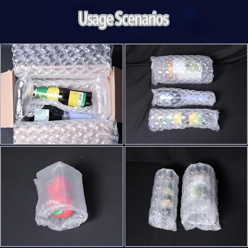 PweKzxt Packing Film Inflatable Perforated,Air Cushion Film Rolls,Machine Required,985ft/300m/Roll,Bubble Wrap for Moving House,Protective Packaging Nomachine-20cm*300m*3