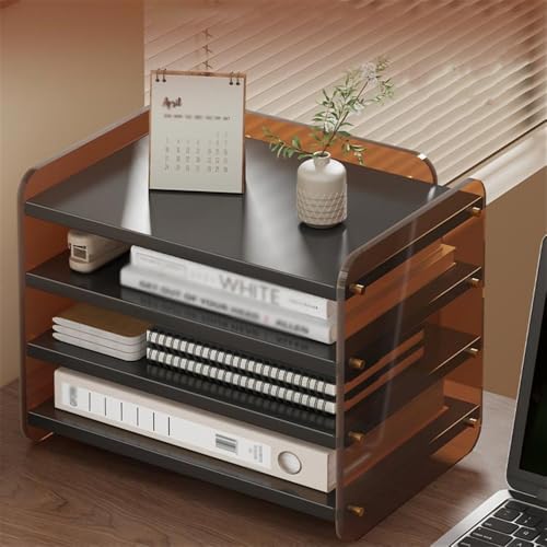 File Organizer 4 Tiers Widthways Office A4 Paper Storage Organizer Letter Tray File Holder Mail Rack Desk