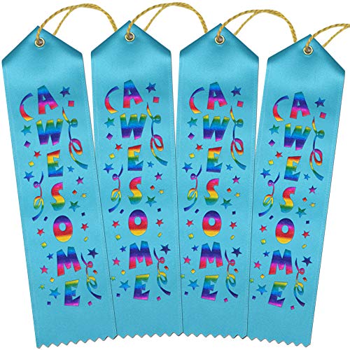 RibbonsNow Awesome Award Ribbons - 100 Turquoise Ribbons with Card & String