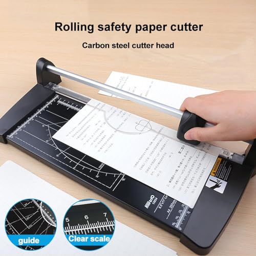 Hiedmeil Paper Cutter, A2 Rotary Trimmer, Office Grade Guillotine, 60cm Cutting Width, Cuts 1mm/10 Sheets, Ideal for Craft Paper, Cardstock, Photos, School Supplies