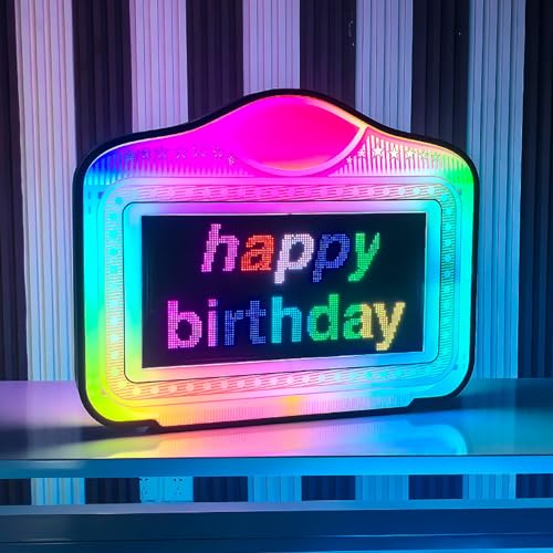 APP-Programmable LED Acrylic Handheld Light Box with RGB Color Change & Scrolling Message - VIP Bottle Service Sign Board & Presenter for Weddings, Nightclubs, Bars, Parties, Birthdays