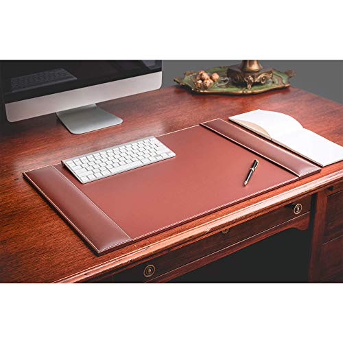 Dacasso Rustic Brown Desk Pad with Side-Rails, 25.5 by 17.25-Inch