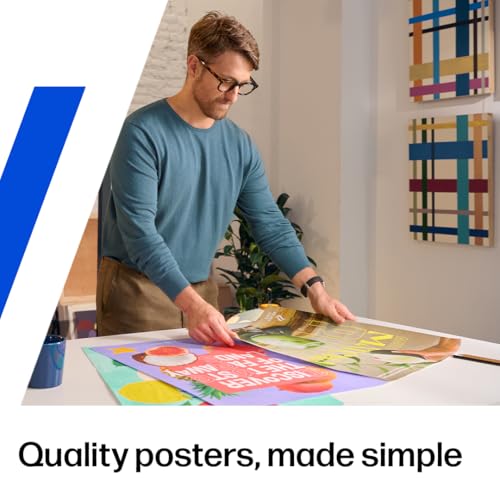 HP DesignJet T210 Large Format 24-Inch Plotter Printer for Easy CAD & Poster Prints (8AG32T), Includes 2-Year HP Care Pack with Onsite Support