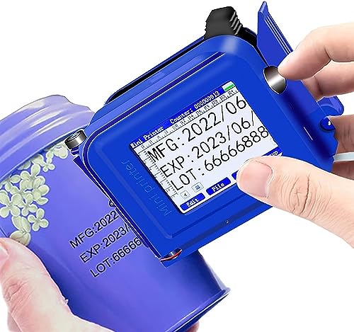 QIUFANGM Mini Handheld Inkjet, Small Manual Inkjet Printer,for All Materials, Quick-Drying Ink Cartridge Included, Portable Markers Pocket Marking Device for Date Time Barcode Logo Batch Number Image