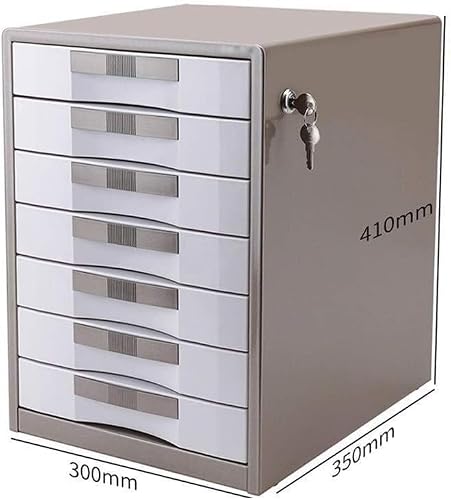 ROSPFKELSC Lockable Aluminum Alloy File Cabinet with 3 Drawers, Office Organizer for Desk, Metal Storage Unit – 30x35x41cm (A1 Color)