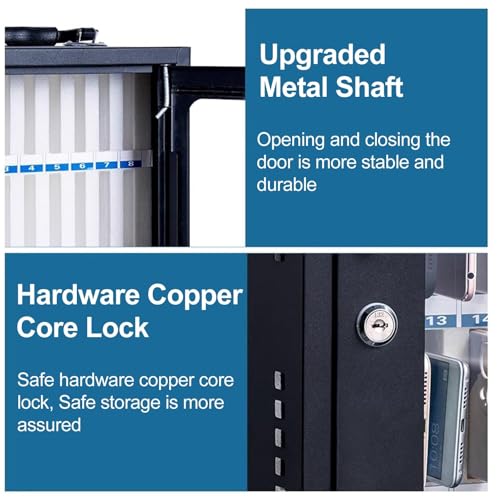WLYMQFC 12/24/36/48/60 Slots Cell Phone Locker, Portable Phone Storage Cabinet Pocket Chart Locking,Lock Box with Handle for Classroom Office Exam,36x21x44cm/14x8x17in