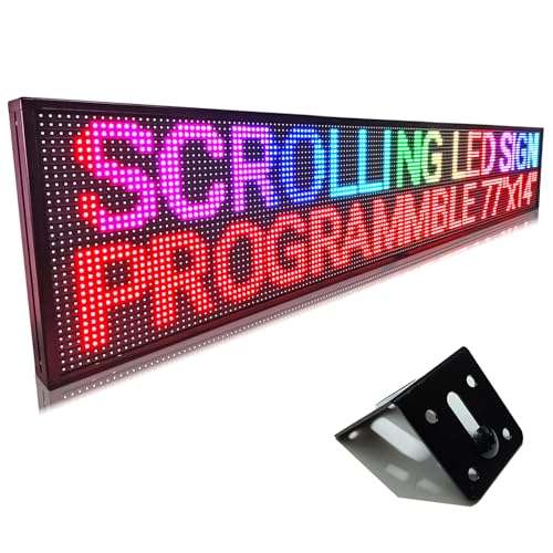 HS Led sign Outdoor Digital Programmable Open Neon Scrolling P10 77''x14''