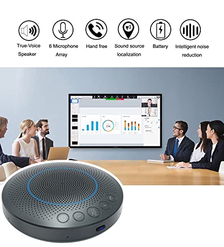 Matosio BluePod Conference Speakerphone, Bluetooth and USB Conference Microphone & Speaker, VoiceLoc and VoiceCap Function with 6 Omnidirectional Microphones, for Meeting Room or Home Office