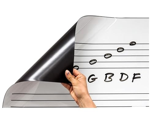 45.25" T x 45.25" W Rockin' Roll Up Dry Erase Music Staff Magnets by OptiMA for Classrooms, Music Rooms, Teaching, Composing