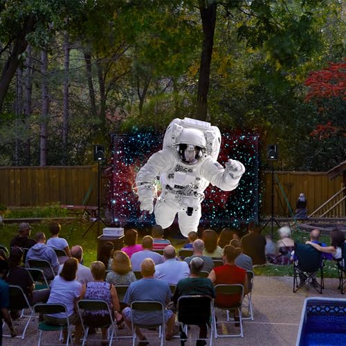 Backyard Theater Kit | Recreation Series System | 9' Front and Rear Projection Screen with 1080p HD Savi 4000 lumen Projector, Sound System, Streaming device w/WIFI (EZ-950)