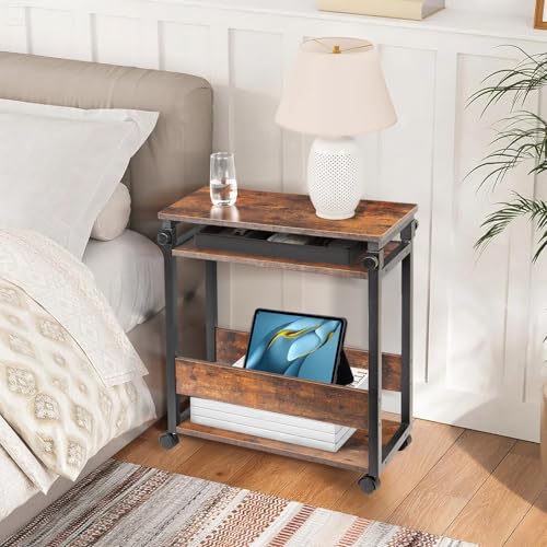 Height Adjustable Computer Tower Stand, Top Adjustable 24"Wx12"Dx23"-38"H