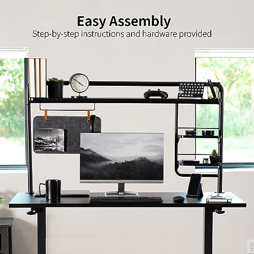 VIVO Black Clamp-on 50 inch Desktop Shelving System, DESK-SHELF55A