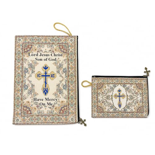 Jesus Christ Prayer Book Cover Pouch Case, Matching Set of 2