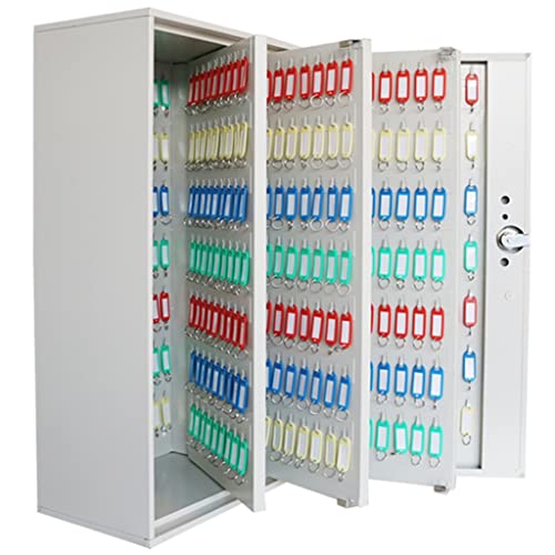 300/350/400/450/500/600 Position Key Cabinet Lock Box Wall Mounted Steel Key Organizer with Safety Lock & Key Tags (Color : Silver, Size : 400)