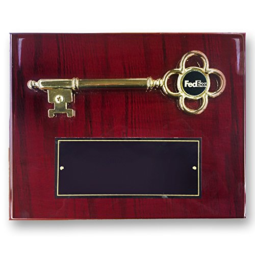 SHOP AWARDS AND GIFTS SHOP AWARDS AND GIFTS Customizable Cherry Piano Plaque Award Personalized Custom, 8 x 10 Inch, Gold Key