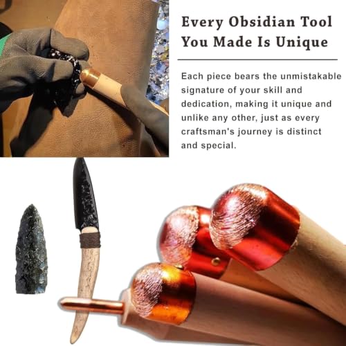 YZHYY Obsidian Crafting Set, Flint Knapping Tool Kit