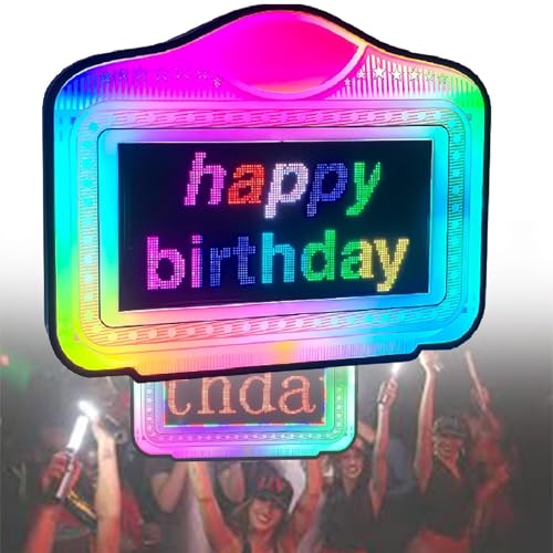 Led Digital VIP Bottle Presenter,Color Letter Billboard,Programming Scrolling Billboard,with App Programmable Light Up Sign Board,Remote Control