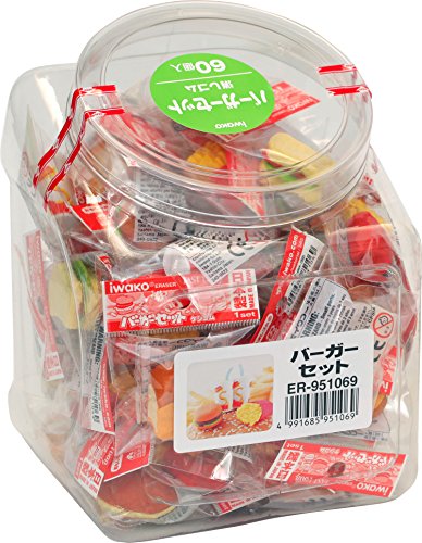 Iwako SCER951069 Eraser Burger Set, Pack of 60