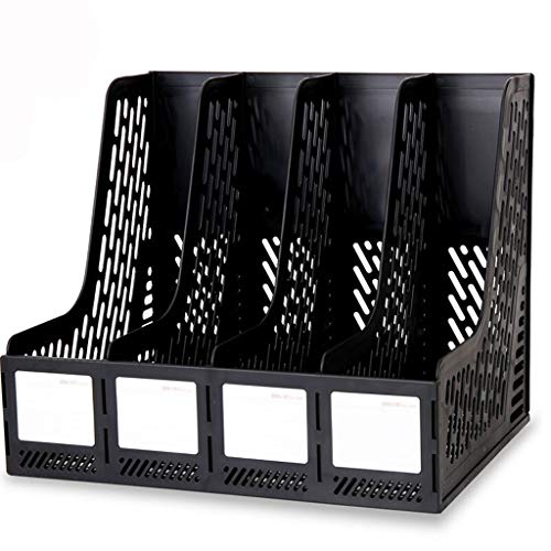 Desk File Organizer,Desktop Organizer File Sorter File Magazine Folder Holder Desktop File Organizer Vertical File Rack Gray/Black Desk Organizer And Storage Easy To Assemble Multi-Layer Storage File