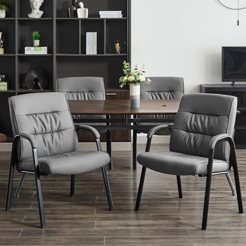 BoisKom Big&Wide Office Guest Reception Chairs Set of 2, Conference Room Chairs Waiting Room Chairs, Modern Leather Office Desk Chair No Wheels