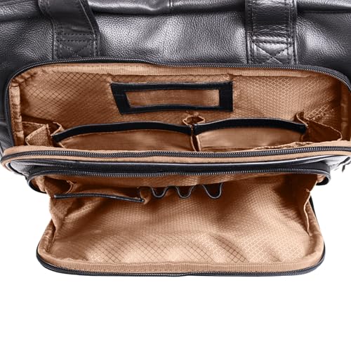 McKleinUSA I Series, Gold Coast, Full Grain Cashmere Napa Leather, 17" Leather Patented Detachable -Wheeled Laptop Briefcase, Black (43185), One Size