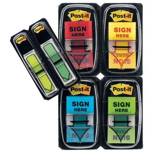 Post-it Sign Here Flags Value Pack with Free 1/2 Arrow Flags, Model: MMM680SH4VA, Office/School Supply Store