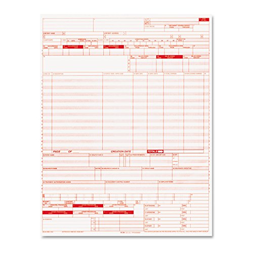 Paris Business Products 05108 UB04 Insurance Claim Form, 8 1/2 x 11, 2500 Forms