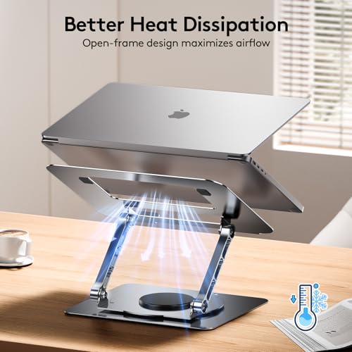 TECKNET Laptop Stand for Desk, 360° Rotating Laptop Stand for 10-17" Laptop