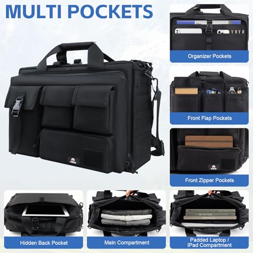 Tactical Briefcase, GES 15.6 Inch Men's Messenger Bag Military Briefcase for Men