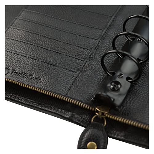 FranklinCovey - Tyler Ring-Bound Binder for FranklinCovey Planners | Leather - Zipper Binder (Monarch, Black)