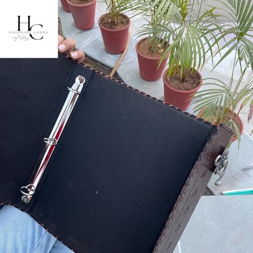 Personalized Leather Binder 3 Ring, Leather Portfolio for Men, 3 Ring Binder with 1 Inch Ring Leather Binder, Customized Seven Chakra Leather Binder, Leather Folder Organizer